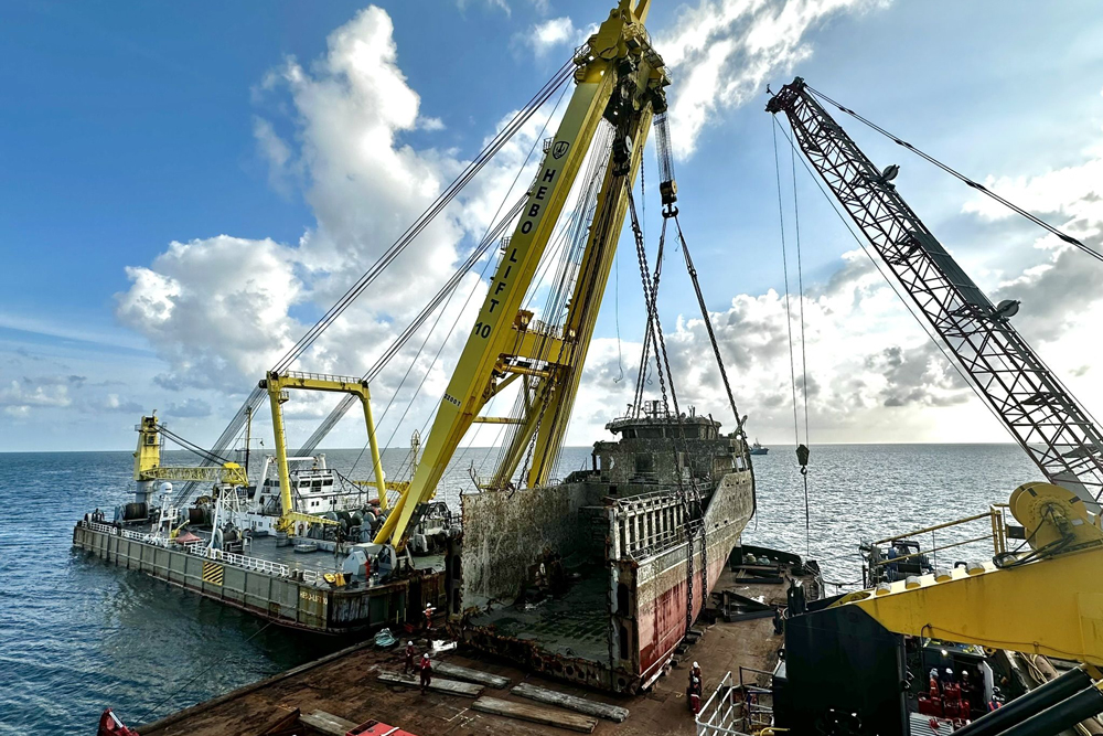 Hebung der Verity vor Helgoland