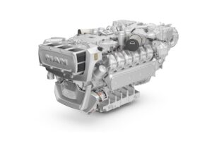 Der MAN D3872 fügt sich nicht nur optisch in die Reihe der etablierten MAN-Motoren ein. Trotz des erweiterten Hubraums von 30 Litern, sind die Anschlussmaße des neuen Arbeitsbootsmotors gleich geblieben.