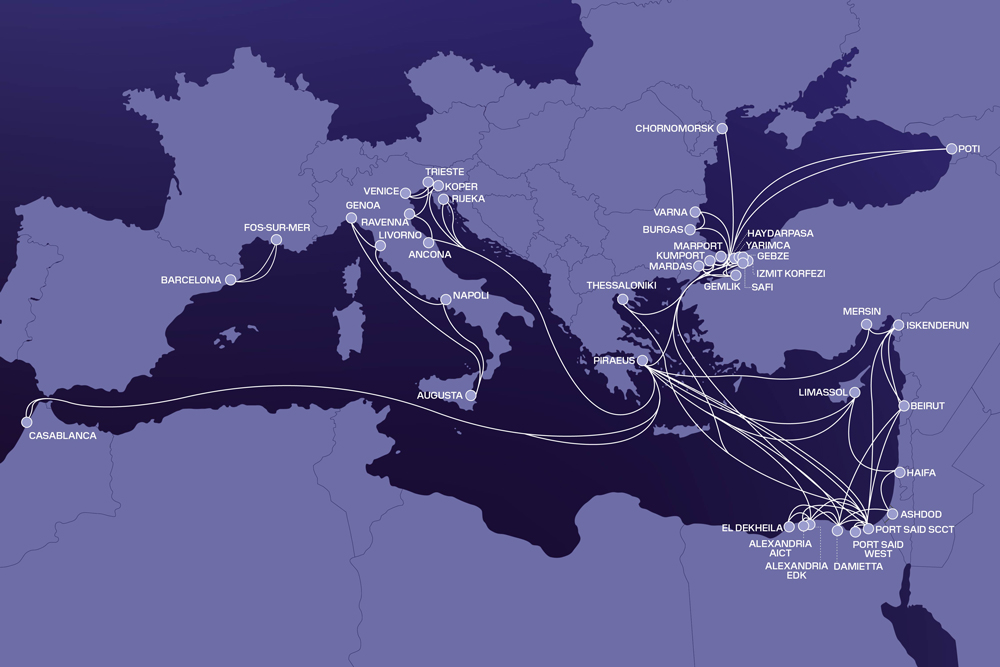 Unifeeder, Mittelmeer