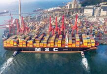 MSC, Containerschiff, Hafen