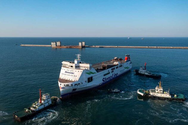 Stapellauf, Stena, Stena Connecta, China Merchants Jinling Shipyard, Weihai, China, NewMax, RoRo, RoPax