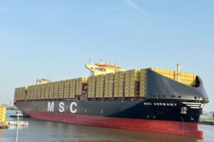 Die "MSC Germany" wurde in Hamburger Hafen getauft
