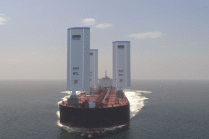 Schiff mit Windwings-Segeln