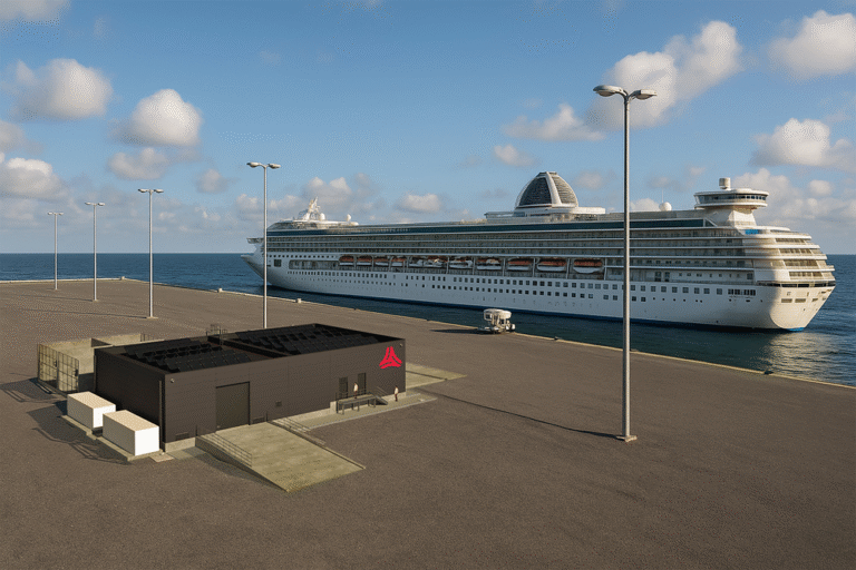 Ein Schiff im Hafen