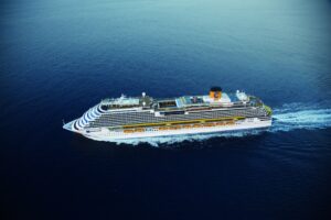 Ein Schiff in Fahrt