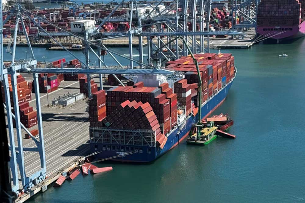 Auf dem Containerschiff „Mississippi“ kam es am 09.09.25 zu einem Containereinsturz