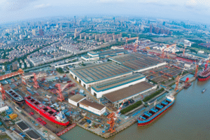 Eine Werft in China