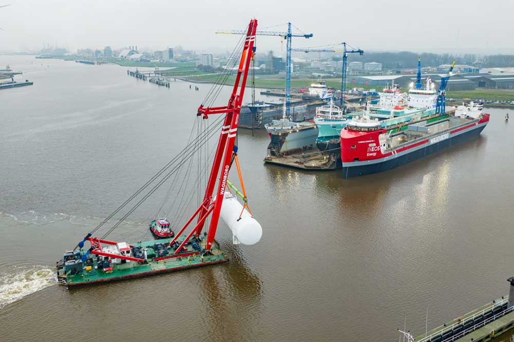 "Carbon Destroyer" wird der erste in Europa gebaute CO2-Carrier. (© Wagenborg)