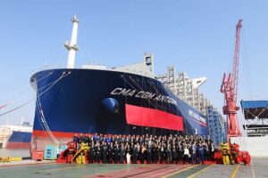 Taufe des Containerschiffs „CMA CGM Antigone“