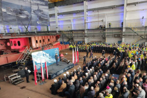 Feierliche Kiellegung für die Fregatte "Burza"