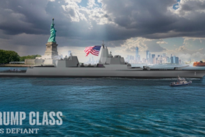 Ein Rendering eines Kriegsschiffes