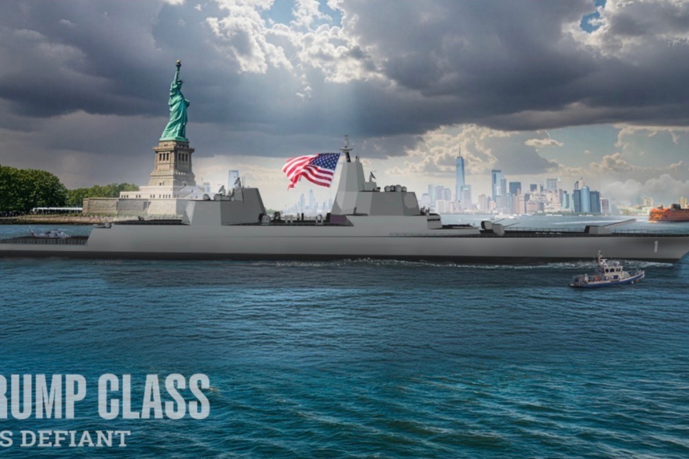 Ein Rendering eines Kriegsschiffes