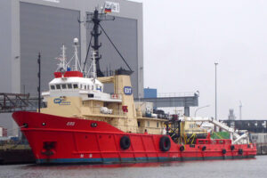 Das Offshore-Schiff "Eas", gebaut auf der Husumer Schiffswerft, ist seit 51 Jahren auf den Weltmeeren aktiv - und erstmals wieder in Deutschland