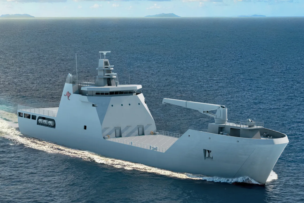Acht Landungsboote des Typs Landing Craft Heavy mit einer Länge von 100 m werden von Austal in Henderson (Westaustralien) auf Basis des Damen-Entwurfs LST100 gebaut (Bild: Austal).