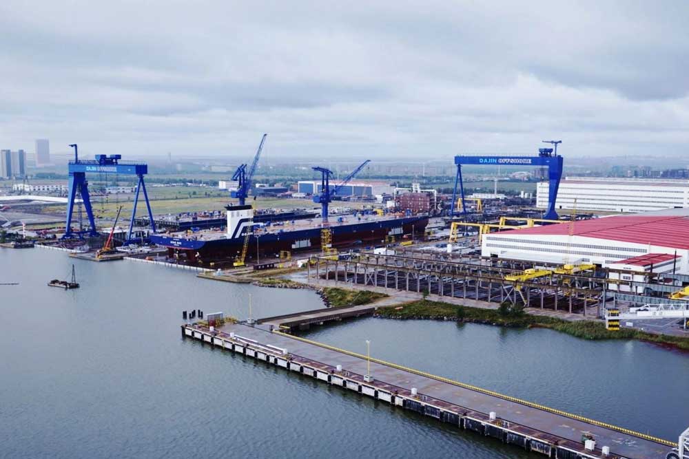 Werftgelände von Panjin Dajin im Nordosten Chinas