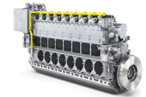 Die "Nils Holgersson" wird von zwei 8L51/60DF (Bild) und zwei 6L51/60DF Motoren von Everllence angetrieben.