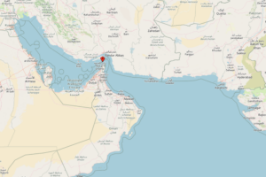 Der Persischer Golf auf einer Landkarte