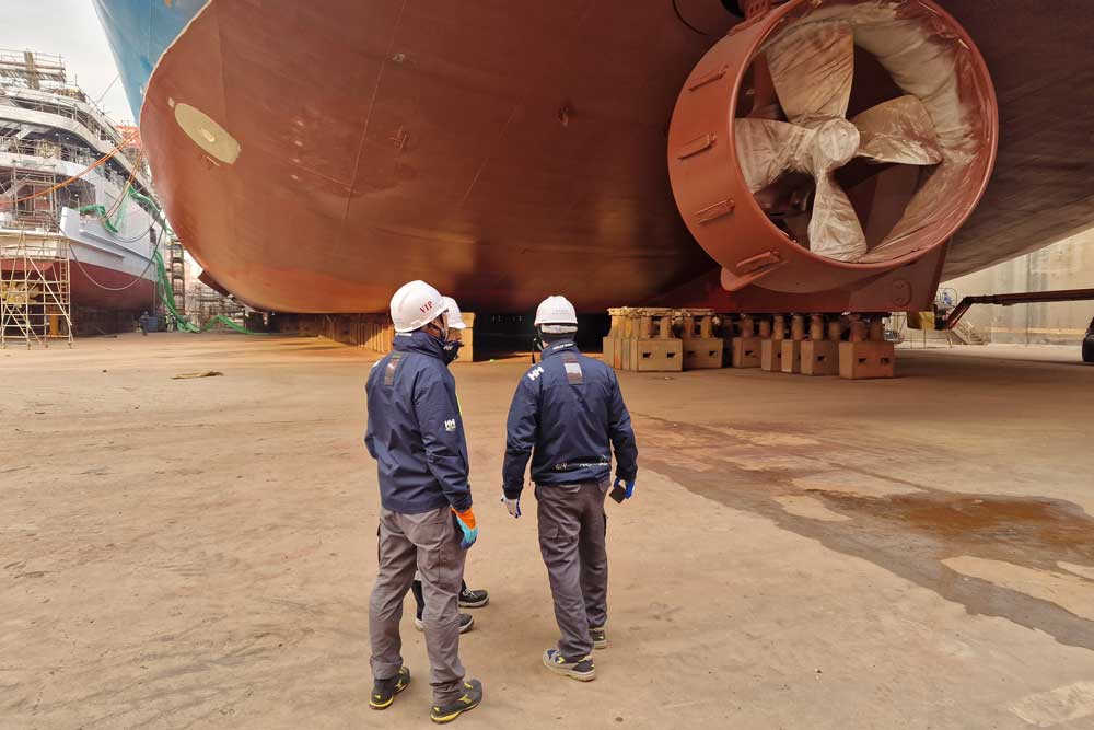 Hull and propeller inspection carried out as part of Bluestone's newbuilding supervision
