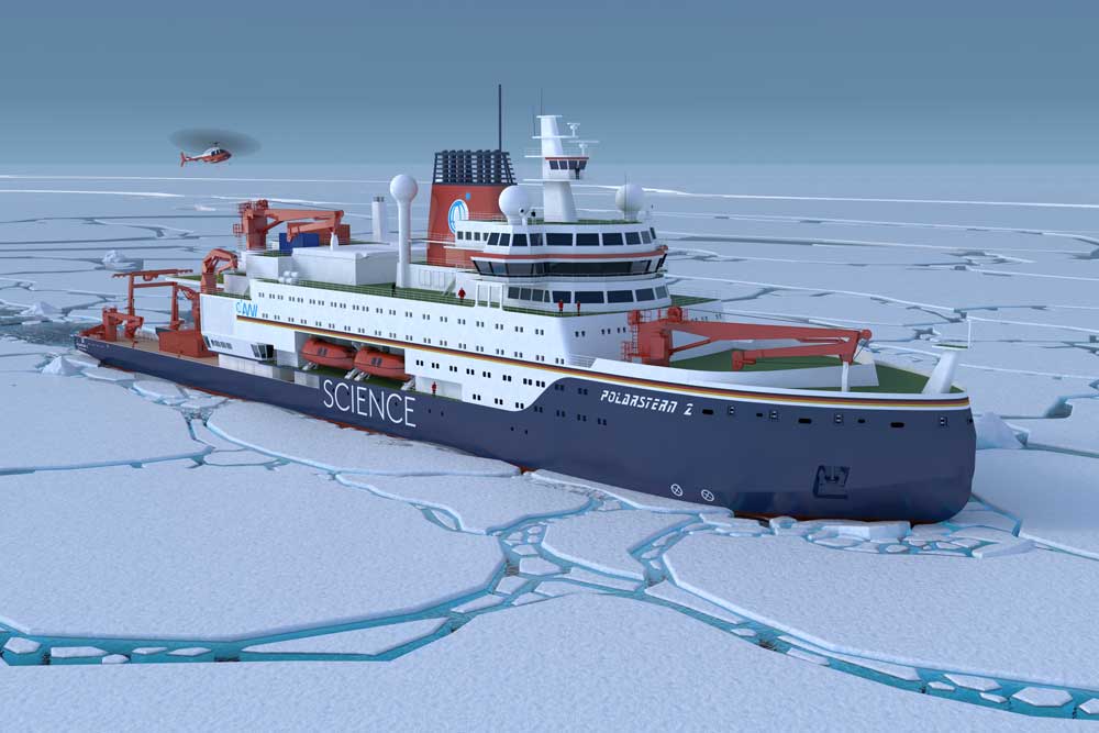 Ab 2030 soll das neue Forschungsschiff „Polarstern“ in See stechen © Alfred-Wegener-Institut/TKMS