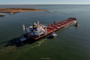 Ein Bulker aus der Flotte von Bocimar, die Reederei gehört zu CMB.Tech