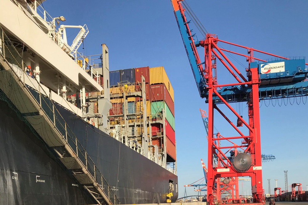 Eurogate-Terminal am Waltershofer Hafen in Hamburg (© Wygand)