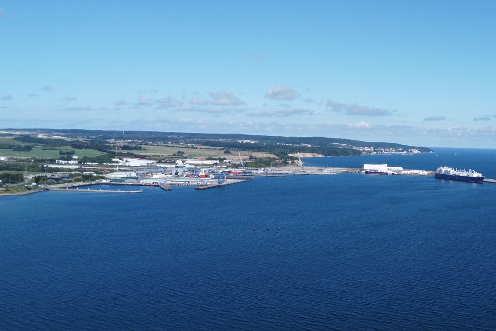 Ein hafen in Mukran auf Rügen