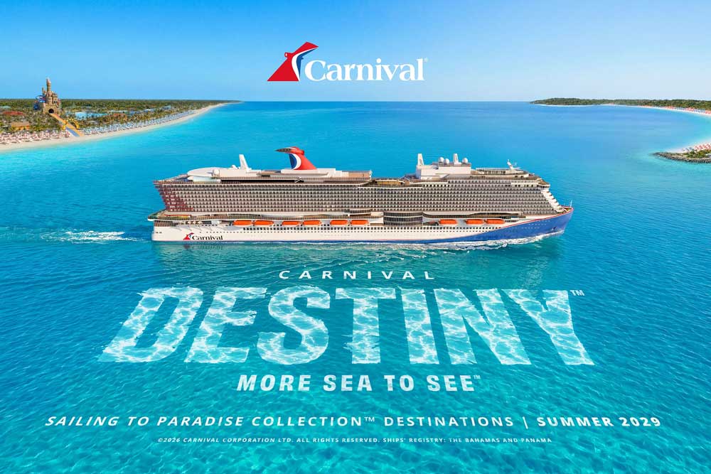 Promotion-Artwork für das Kreuzfahrtschiff „Carnival Destiny“