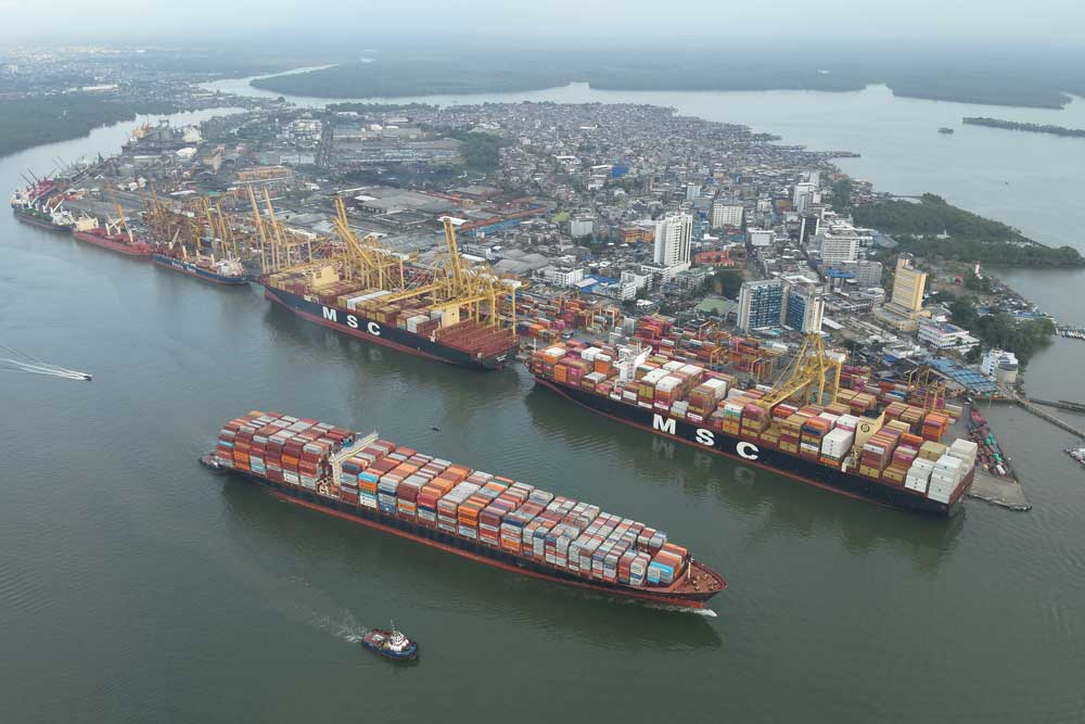 Blick auf den Hafen von Buenaventura, Kolumbien