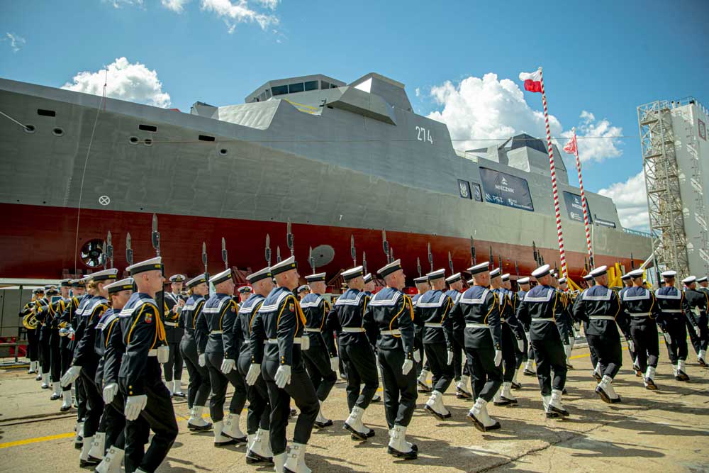 Taufe der ersten Fregatte auf der Werft in Gdynia © PGZ Stocznia Wojenna Comcam.pl