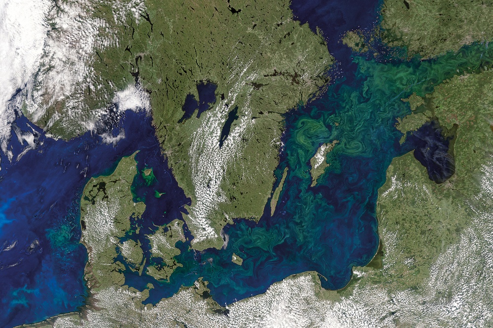 Satellitenbild von Nordsee und Ostsee (© NASA)