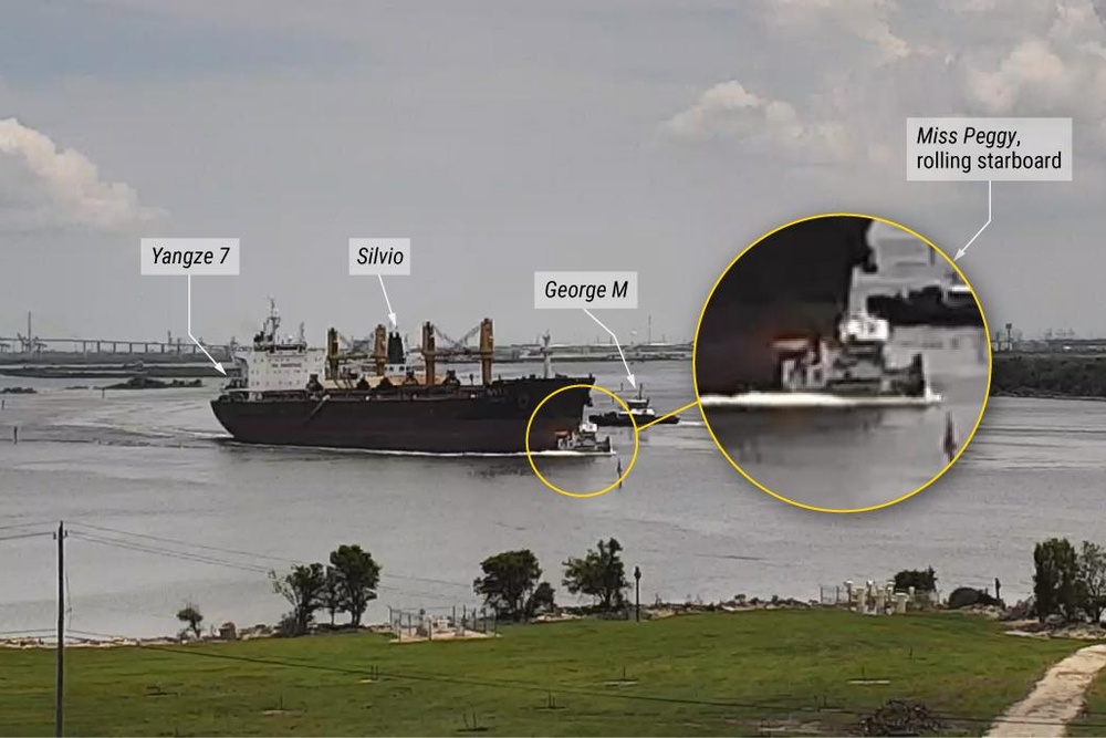 Die „Yangze 7“ kollidierte im Juli 2024 im Houston Ship Channel mit dem Schleppschiff "Miss Peggy"