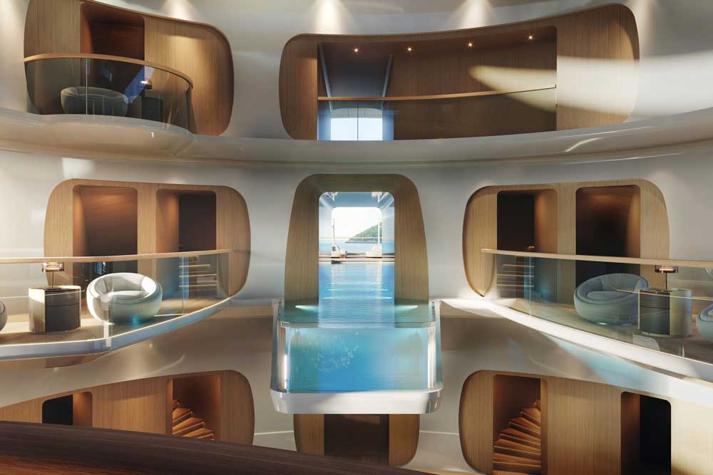 Der Achterpool auf der „Hive“ (© Feadship)