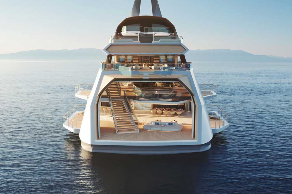 „Hive“-Konzept vor Anker (© Feadship)