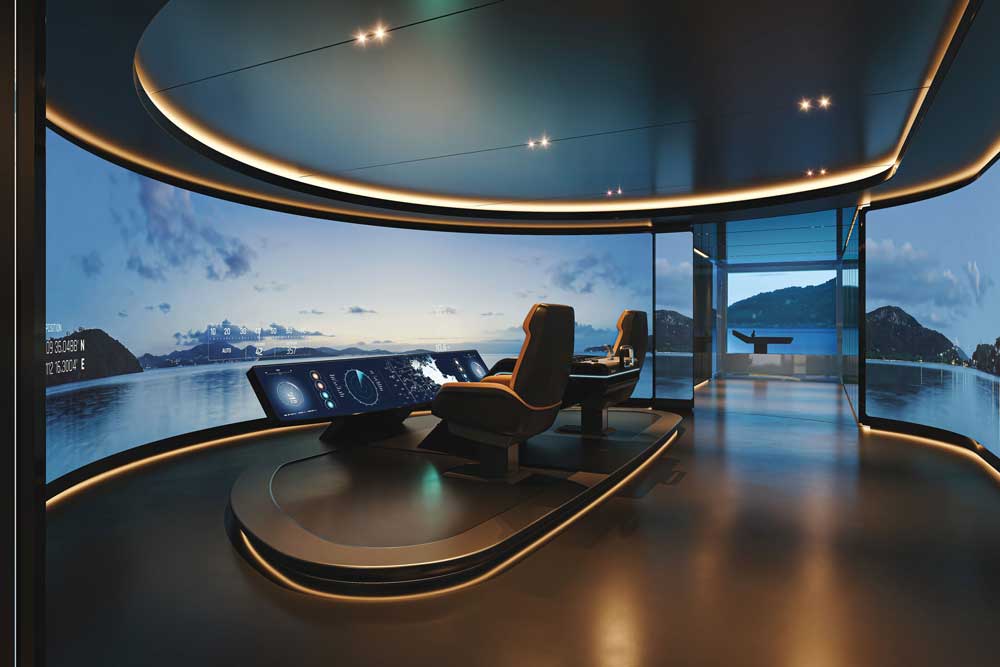 Die Brücke der Konzeptyacht (© Feadship)