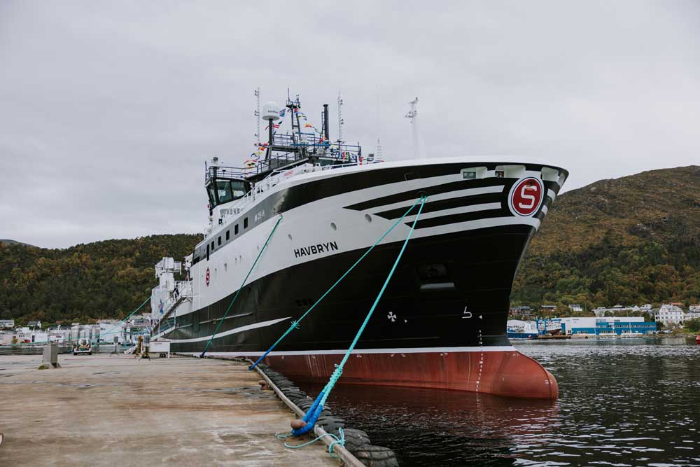Die „Havbryn“ wurde in Ålesund getauft wurde (© Vard)