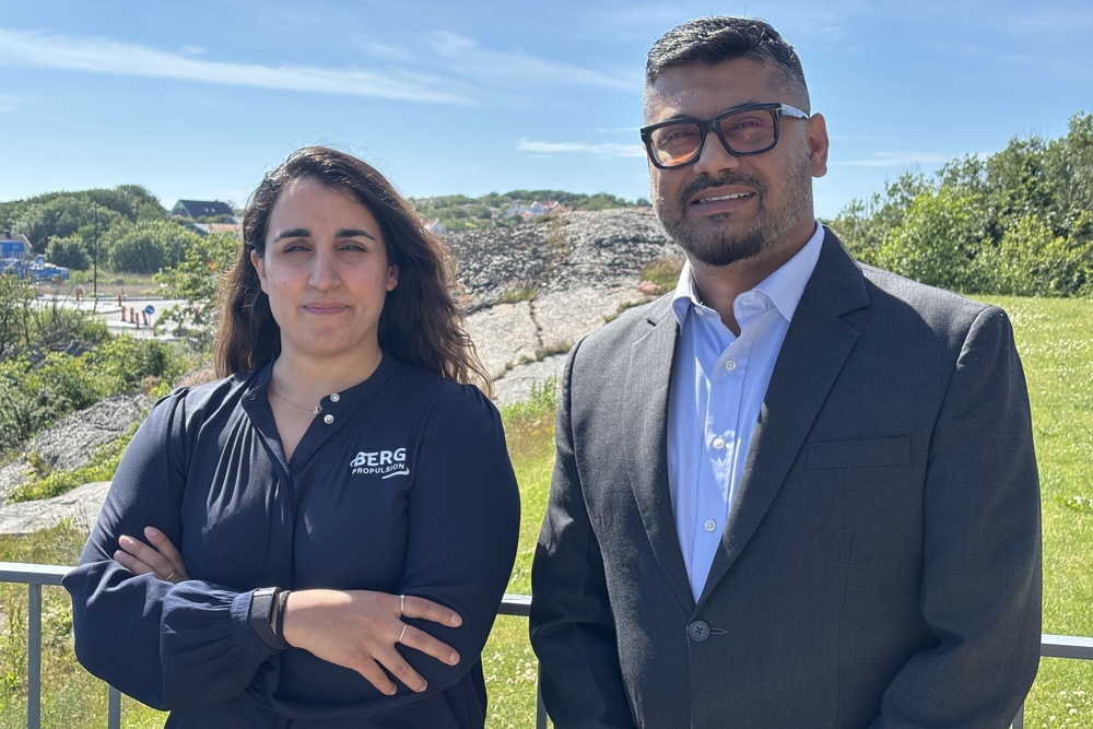 Amrita Singh (l.) wird das neue Büro von Berg Propulsion in Mumbai als General Manager leiten. Unterstützt wird sie von Prasenjit Roy (© Berg Propulsion)