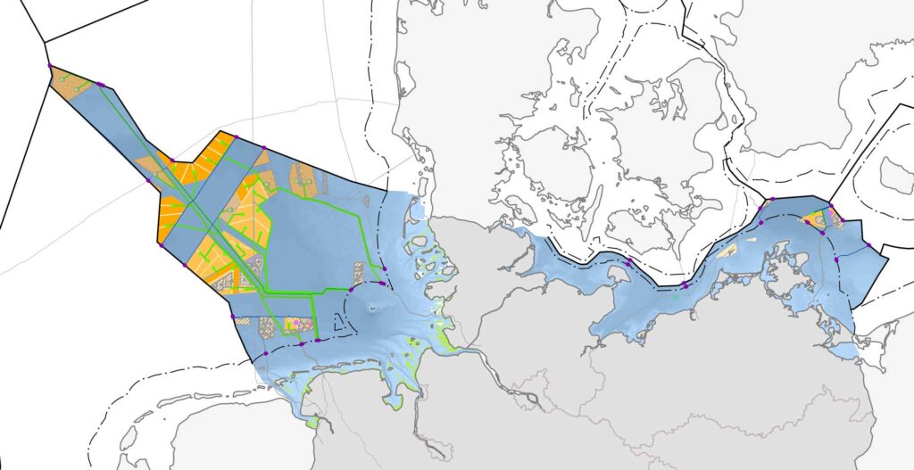 Vorentwurf zum Flächenentwicklungsplan: Karte mit neuen Gebietszuschnitten und Flächen für den Ausbau der Windenergie auf See