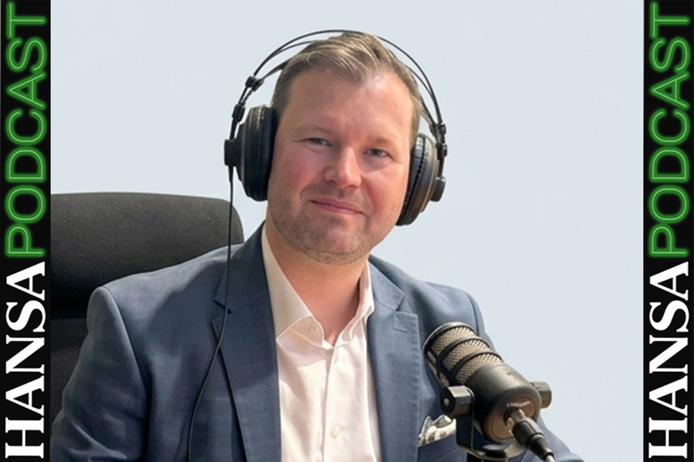 Hendrik Hesse, Co-Gründer und geschäftsführender Gesellschafter von Ozean Engineering zu Besuch beim HANSA Podcast (© Wygand/HANSA)