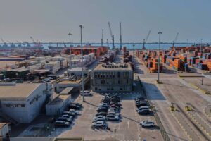 Blick auf das Mehrzweck-Terminal im Hafen von Luanda, Angola