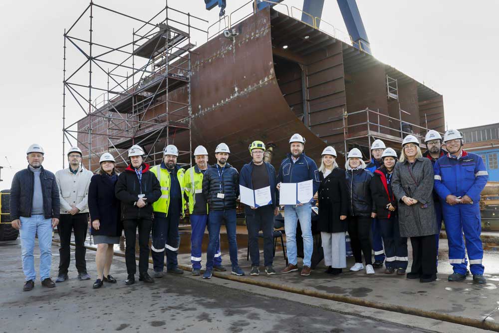 Kiellegung auf der Werft in Gdansk (© Remontowa Shipbuilding)