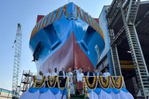 Taufe der „Wilson Energy I“ bei Udupi Cochin Shipyard in Indien