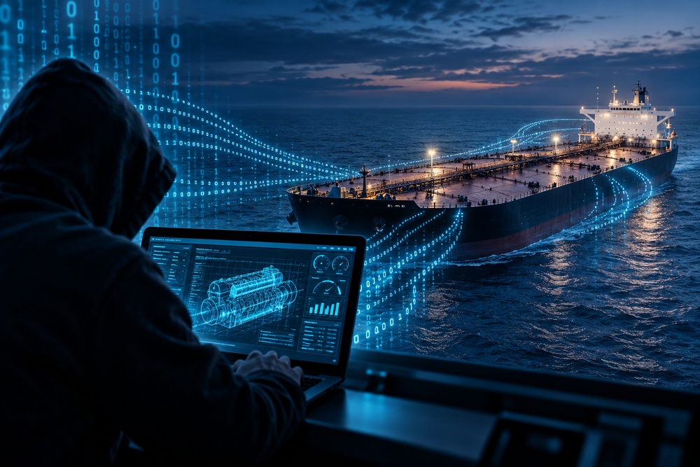 Cyberangriffe auf Bordnetzwerke können auch sensible Schiffssysteme betreffen. (© KI-generiertes Symbolbild / HANSA)
